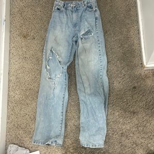 Garage Jamble Large/Wide Leg jeans . Size:0 /24. Worn with rips